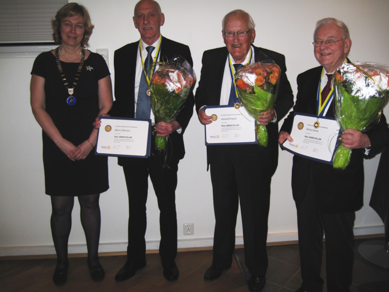 Fire Paul Harris utmerkelser delt ut under 50 års jubileumet.