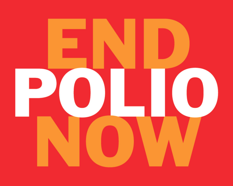 Informasjon om "End polio now"